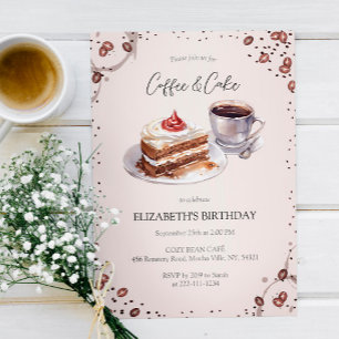 Coffee & Cake Birthday Invitation