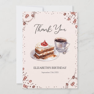 Coffee & Cake Birthday Thank You Card