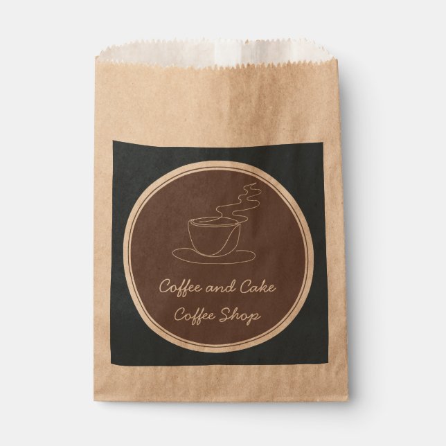 Coffee & Cake Coffee Shop Favour Bag (Front)