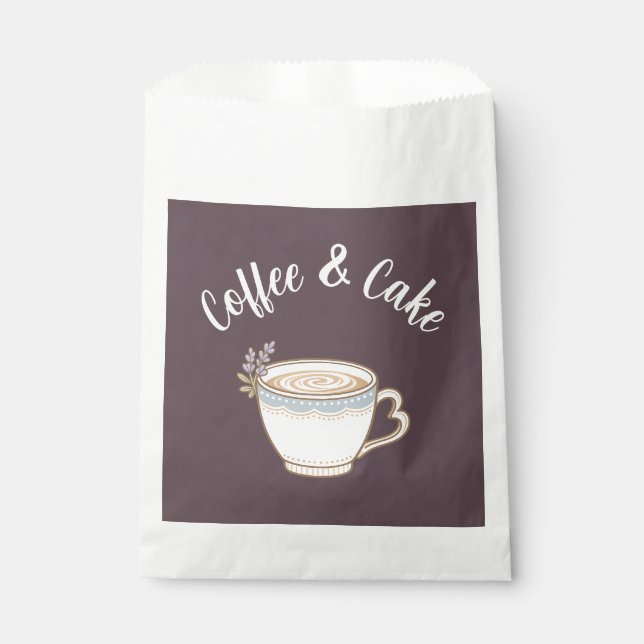 Coffee & Cake Logo Stickers Favour Bag (Front)
