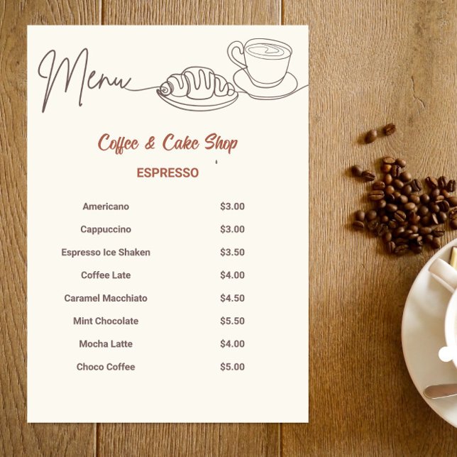 Coffee & Cake Shop Menu (Creator Uploaded)