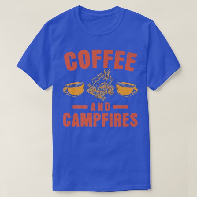 Coffee Campfires Nature Funny Camper T-Shirt (Design Front)