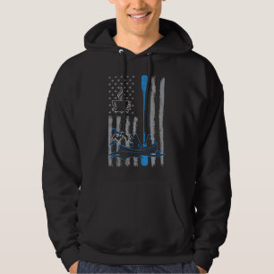 coffee canoeing- Vintage USA American Flag for can Hoodie