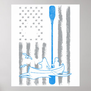 coffee canoeing- Vintage USA American Flag for can Poster