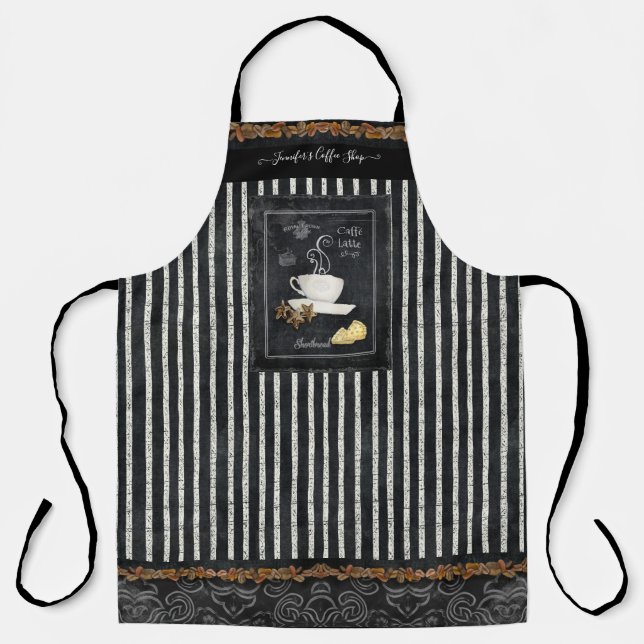 Coffee Cappuccino Latte Biscotti Cookies Your Name Apron (Front)