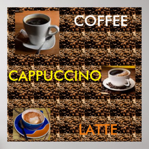 COFFEE CAPPUCCINO LATTE POSTER MENU
