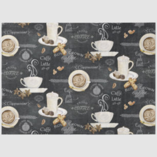 Coffee Cappuccino Mocha Typography Art Decoupage Tissue Paper