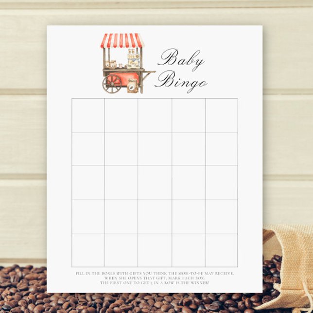 Coffee Cart Baby shower bingo game (Creator Uploaded)