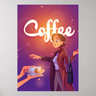 Coffee cartoon poster