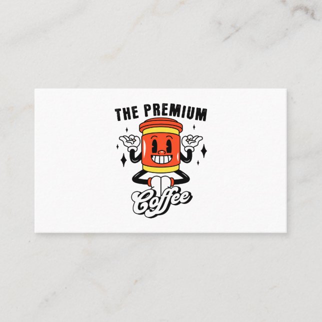 Coffee Cartoon Retro -2 Business Card (Front)