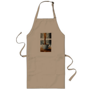 Coffee Cascade Art with Surreal Waterfall Flow Long Apron