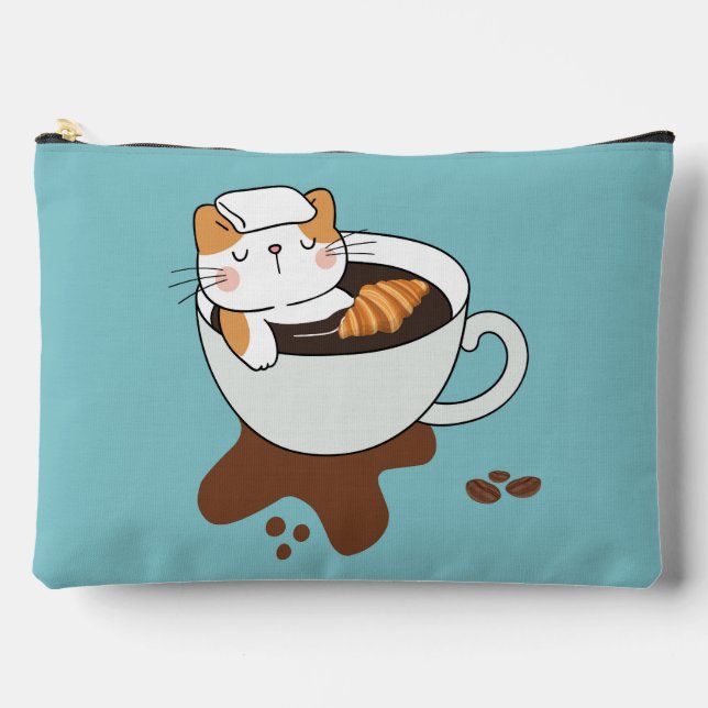 	 Coffee Cat Accessory Pouch (Front)