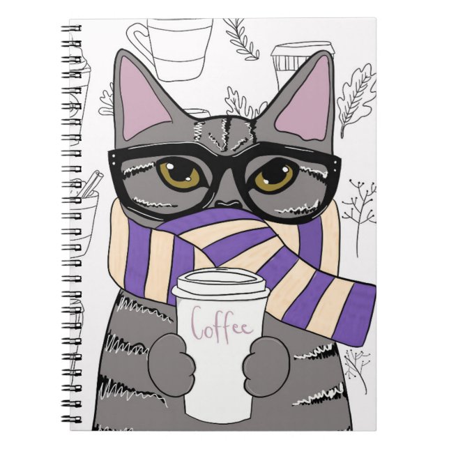 COFFEE CAT ART JOURNAL NOTEBOOK (Front)