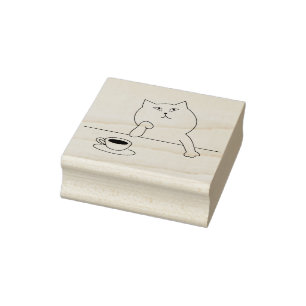 coffee cat art stamp