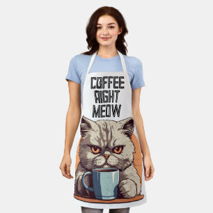 COFFEE CAT FUNNY KITCHEN APRON