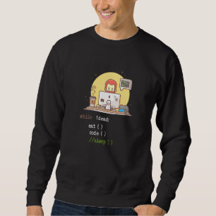 Coffee Cat It Program Code Programmer Coder Comput Sweatshirt