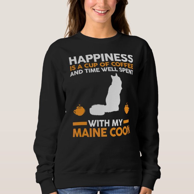 Coffee Cat Maine Coon Sweatshirt (Front)