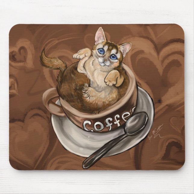 Coffee Cat Mouse Pad (Front)