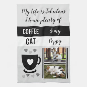 Coffee cat pet life is fabulous photos grey black tea towel