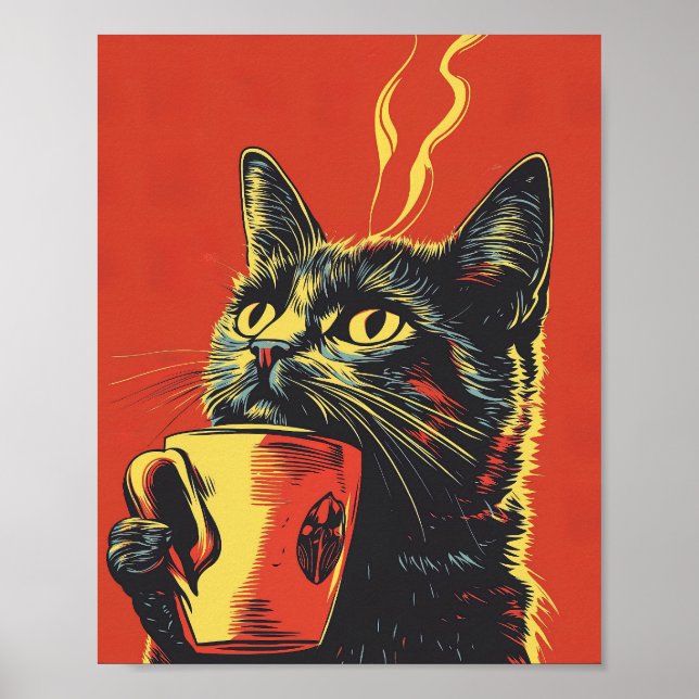  Coffee Cat Pop Art Print (Front)