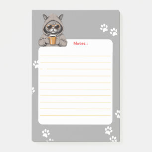 Coffee cat post-it notes