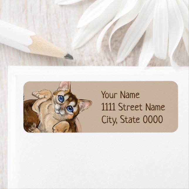 Coffee Cat Return Address Label (Insitu)