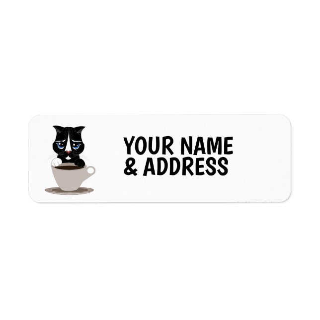 COFFEE CAT RETURN ADDRESS LABELS (Front)