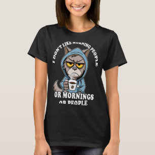 Coffee Cat Sayings Good Morning Coffee Drinker Cat T-Shirt