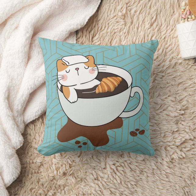 Coffee Cat Spa Cushion (Blanket)