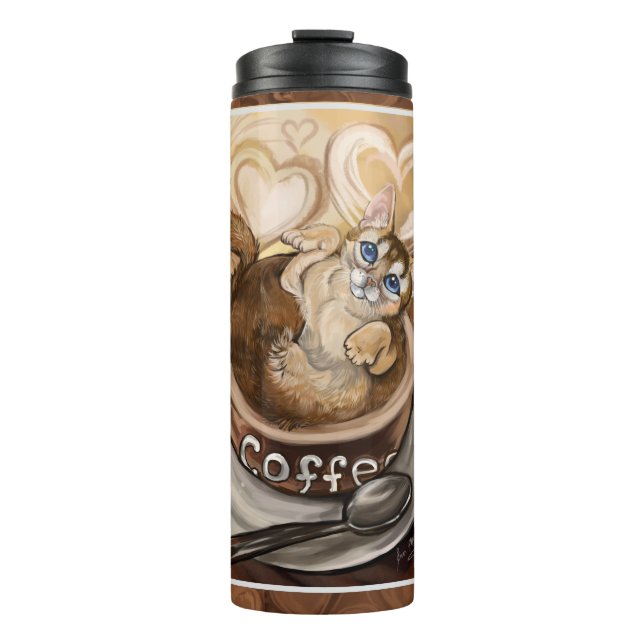 Coffee Cat Thermal Tumbler (Front)