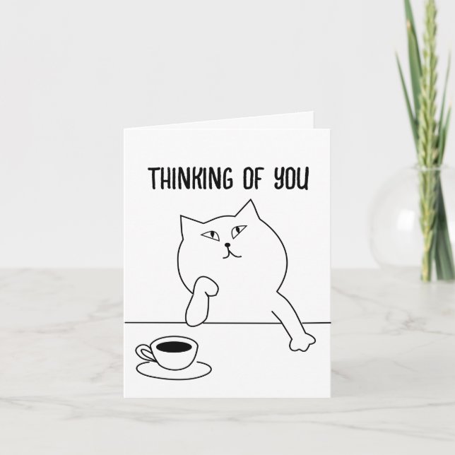 COFFEE CAT, THINKING OF YOU, NOTECARDS (Front)