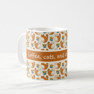 Coffee Cats and Cozy Mornings Naive Art Style Mug