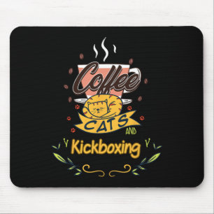 Coffee Cats And Kickboxing Coffee Graphic Tee Mouse Pad