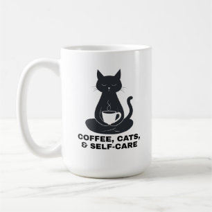 Coffee, Cats, and Self-Care Coffee Mug