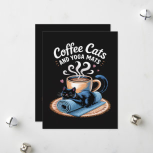Coffee Cats and Yoga Mats Funny Cat Yoga Holiday Card