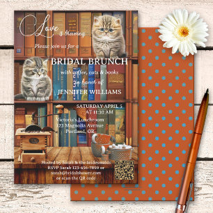 Coffee Cats Books Bridal Brunch Invitation