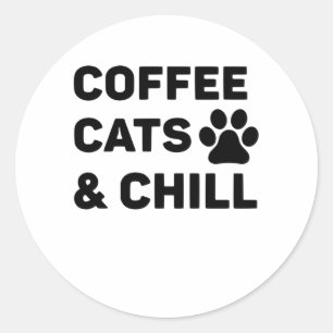 Coffee Cats & Chill Classic Round Sticker