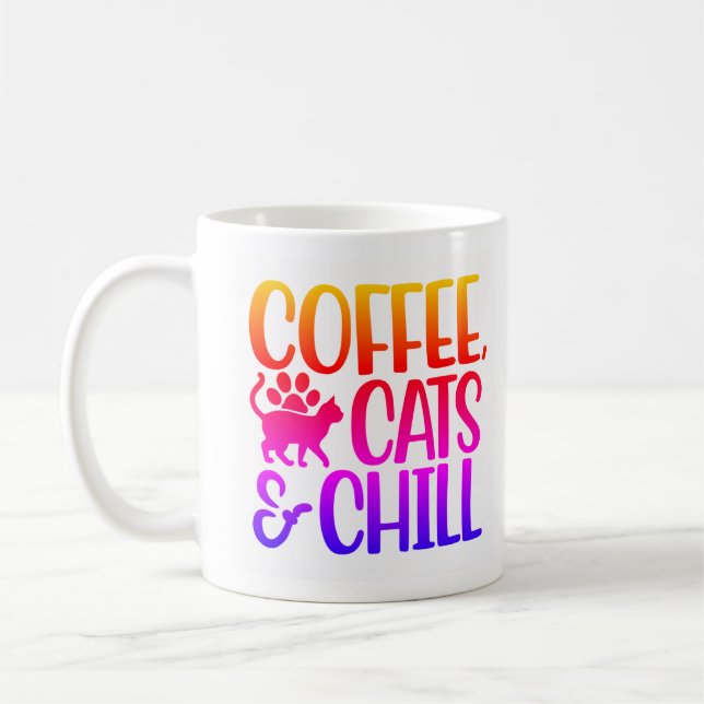 Coffee, Cats & Chill Mug (Left)