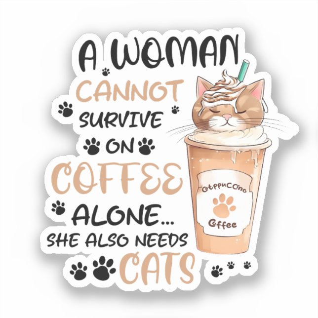 Coffee & Cats – Cute Kawaii Art (Front)