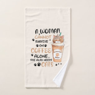 Coffee & Cats – Cute Kawaii Art Bath Towel Set