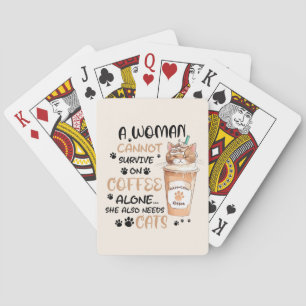 Coffee & Cats – Cute Kawaii Art Playing Cards