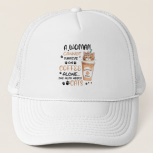 Coffee & Cats – Cute Kawaii Art Trucker Hat