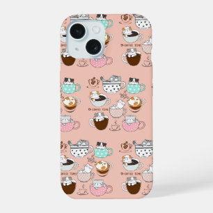 Coffee Cats Funny iPhone 15 Case
