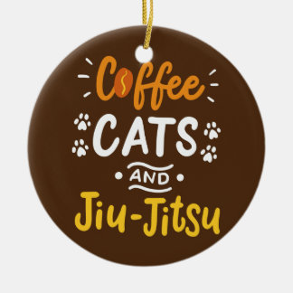 Coffee Cats Jiu Jitsu Brazilian Jiu Jitsu Ceramic Ornament