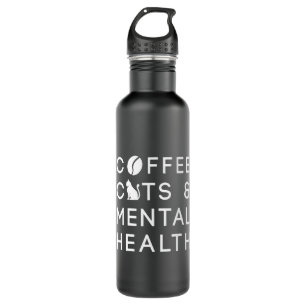 Coffee Cats Mental Health Anxie Coffee Drinker 710 Ml Water Bottle