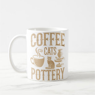 Coffee Cats Pottery Mug