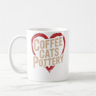 Coffee Cats Pottery Mug