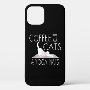 Coffee, Cats & Yoga Mats - Funny Gifts Yoga Cat iPhone 12 Case