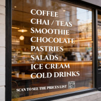 Coffee Chai Tea Salads  Bakery  Menu Window Decal
