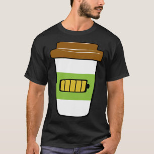 Coffee Charging  Battery Graphic Plus Size T-Shirt